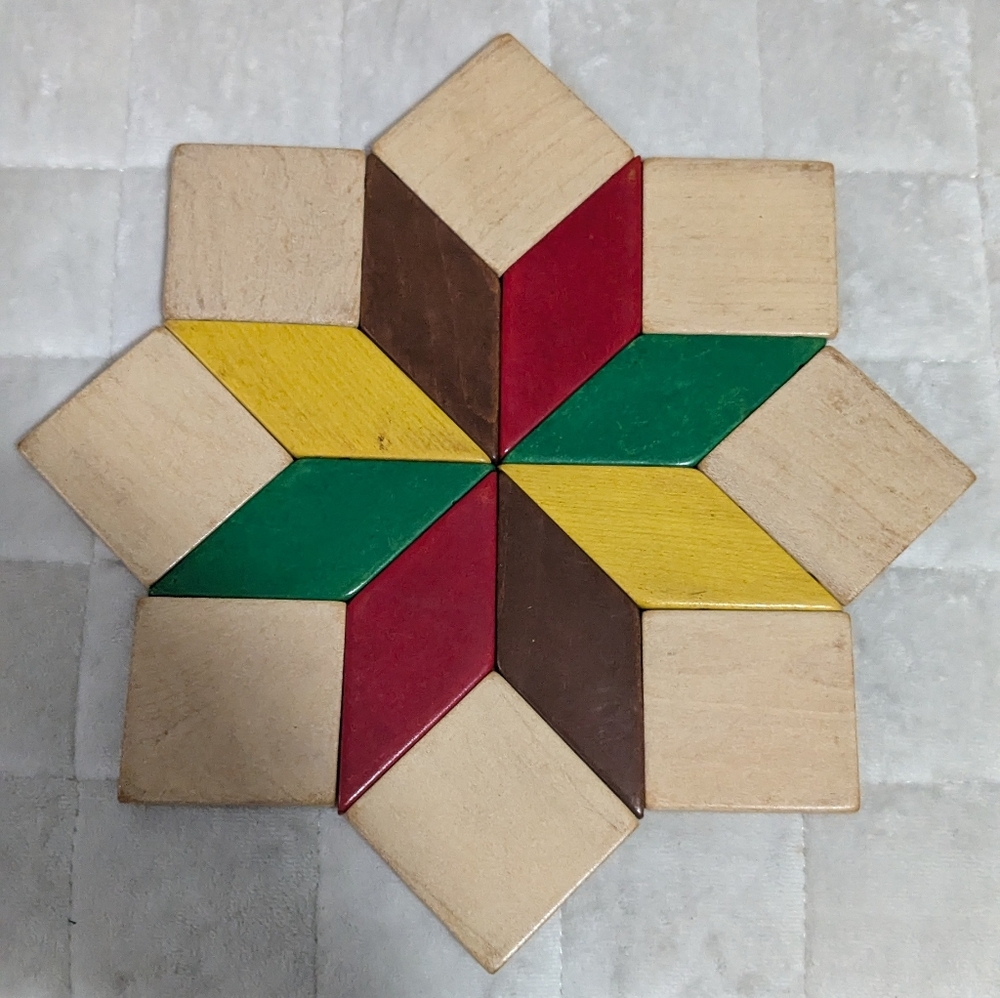 Mid-Century Modern German Painted Wood Star Coaster